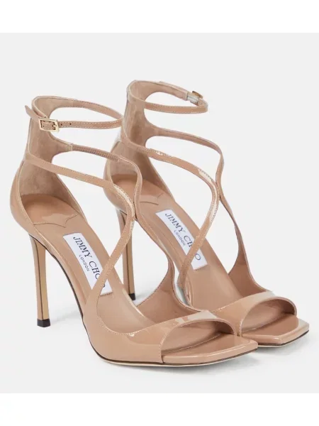 Сандали Jimmy Choo от лакирана кожа розово