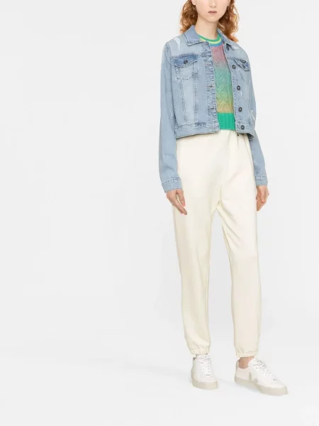 Apkirptas džinsinė striukė Dkny su įbrėžimais mėlyna