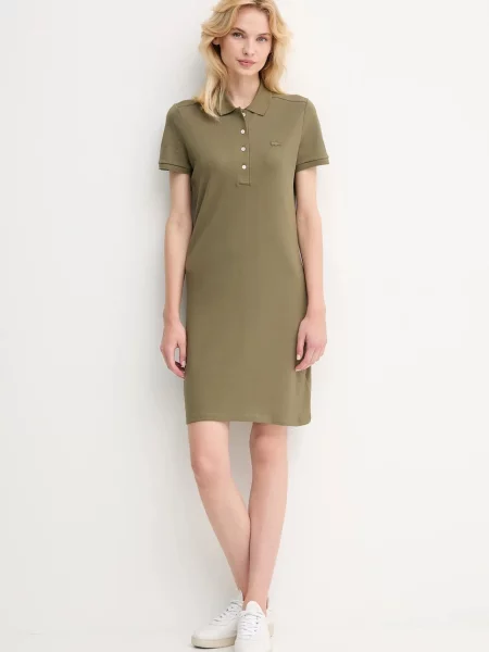 Lacoste šaty s bavlnou zelené
