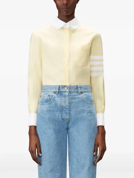 Cămașă Thom Browne din țesătură twill galben