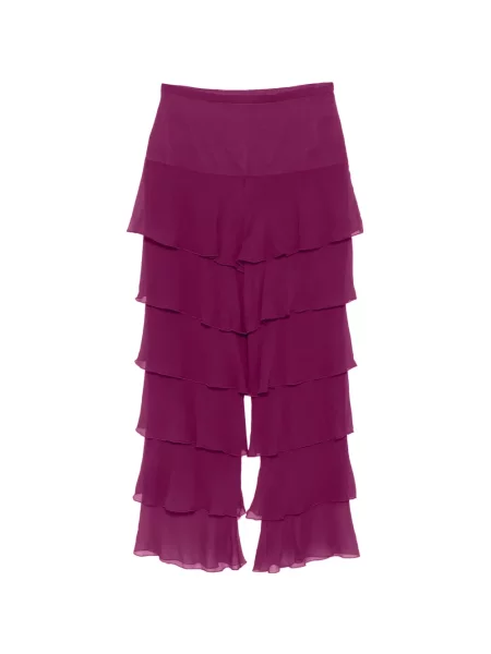 Pantaloni Valentino Garavani cu volane violet