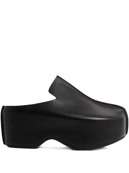 Papuci tip mules Jw Anderson din piele cu platformă negru