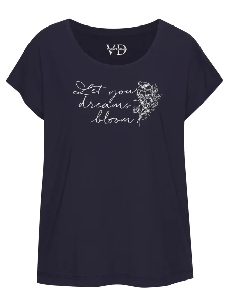 VIVANCE Bluză de noapte bleumarin alb