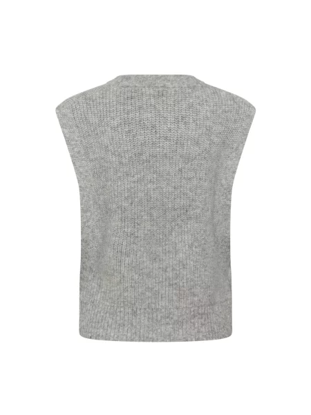 Sweter Part Two bez rękawów szary