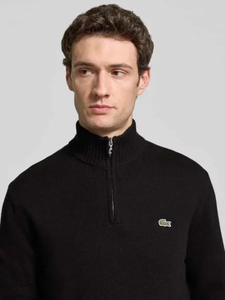 Sweter Lacoste wełniany czarny