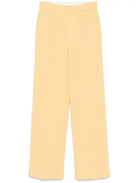 Pantaloni Forte_forte tricotate galben