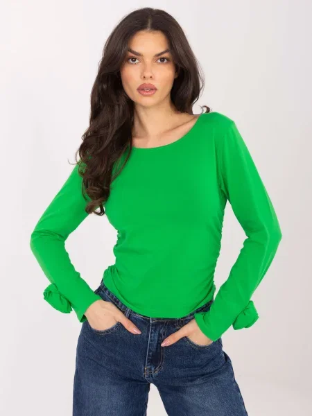 Bluză Italy Moda cu mâneci lungi lungă verde