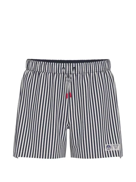 Slip de baie Guess cu dungi cu cordon albastru