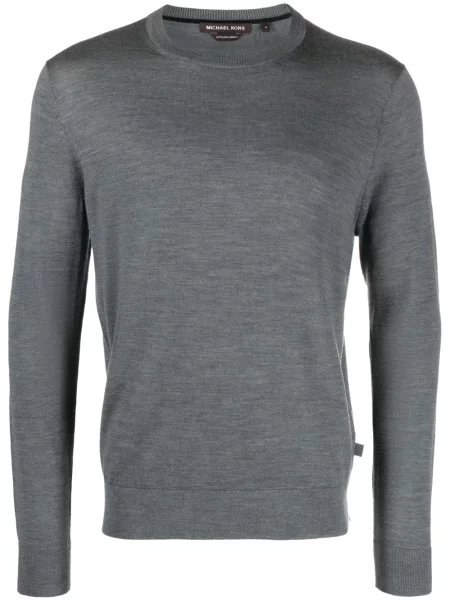 Pulover Michael Kors de lână cu decolteu rotund gri