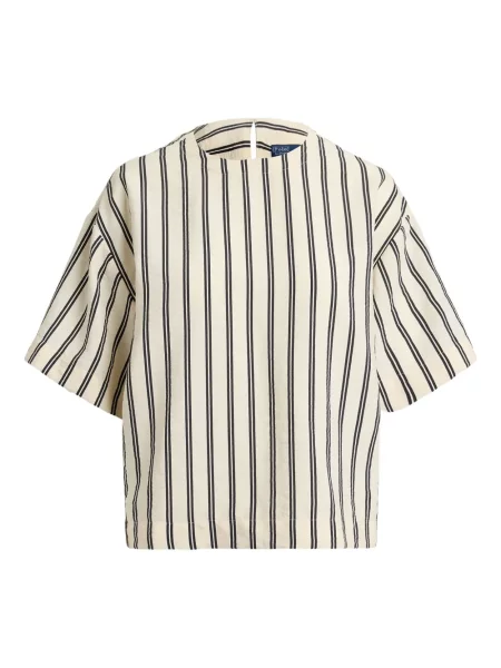 Szerokie polo Polo Ralph Lauren z przetarciami w paski czarne