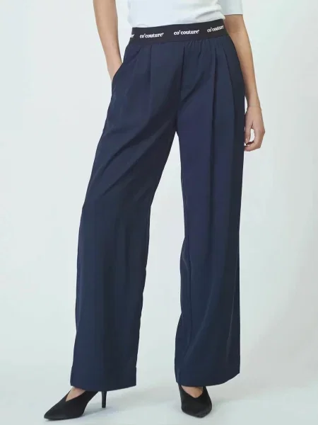 Co'couture Pantaloni Amina bleumarin / negru alb