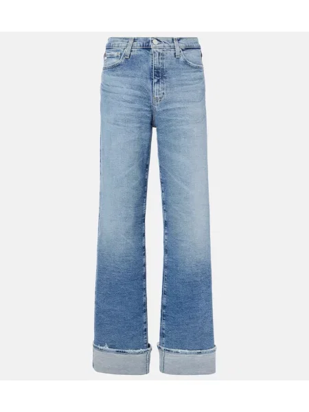 Široke kavbojke Ag Jeans z visokim pasom modra