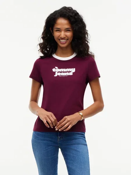 Tommy Jeans Tričko lesného ovocia biela