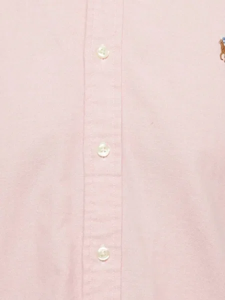 Semišové pruhované tričko Polo Ralph Lauren s potiskem růžové