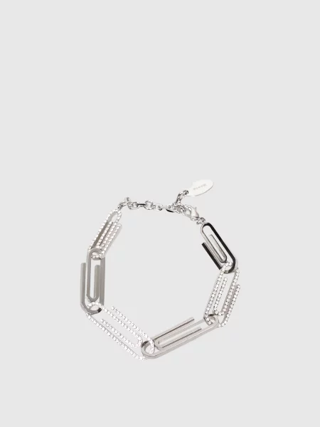 Сріблястий браслет Paperclip з кристалами Off-white