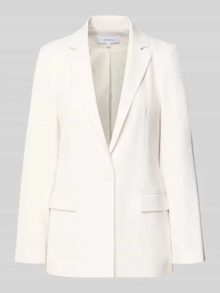Marynarka w kratę o kroju slim fit z z patką Comma biała