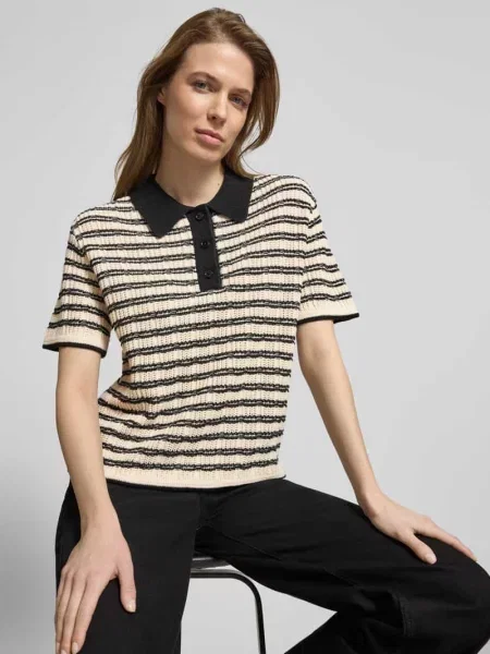 Koszulka z dzianiny z kołnierzykiem polo Model CHANY' Ichi białe