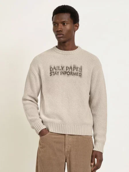 Daily Paper Sweter Stay Informed beige beżowy