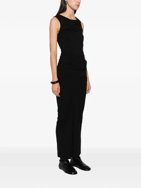 Rochie maxi Entire Studios fără mâneci drapată negru