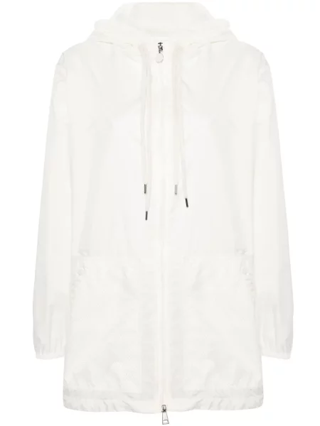 Geacă Moncler cu glugă plasă alb