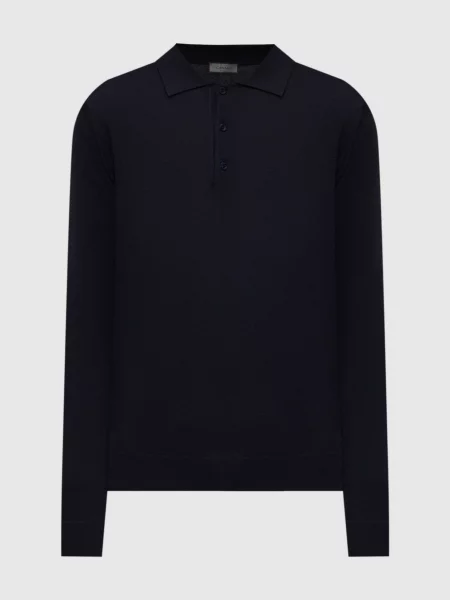 Поло з кашеміру Canali синє