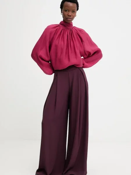 Блузка Answear.LAB однотонна бордовий