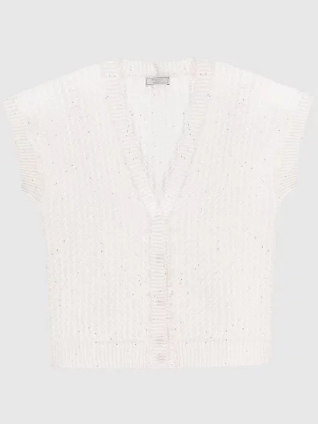 Ажурний жилет з паєтками Peserico білий