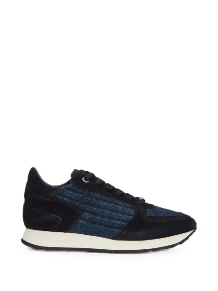 Sneakerși Moorer din piele albastru