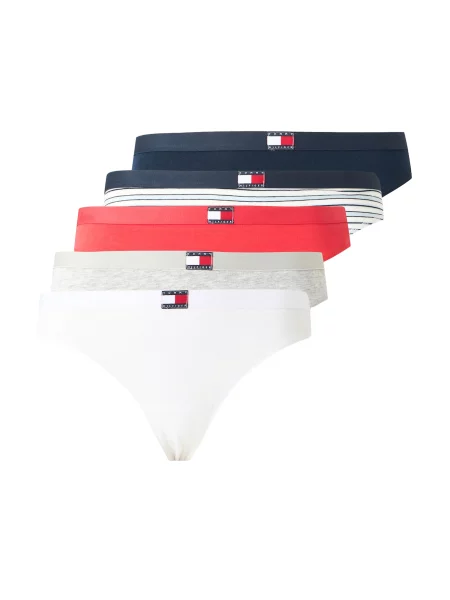 Tommy Hilfiger Underwear Tanga bleumarin / gri amestecat / roșu intens alb