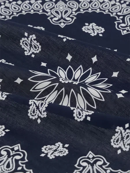 Fular Fortela cu model paisley albastru