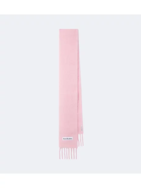 Fular Acne Studios cu franjuri de lână roz