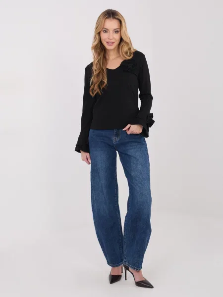 Bluză Italy Moda cu mâneci lungi lungă negru