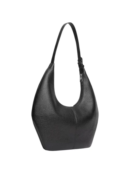 Geanta hobo Tommy Jeans din piele negru