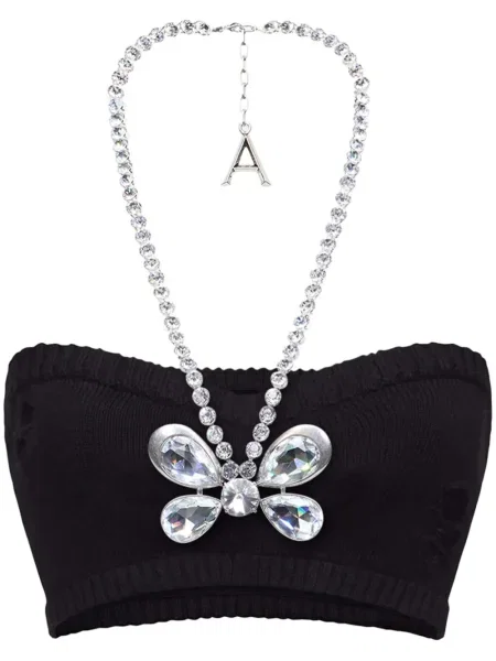 Sutien Area tricotate de cristal negru