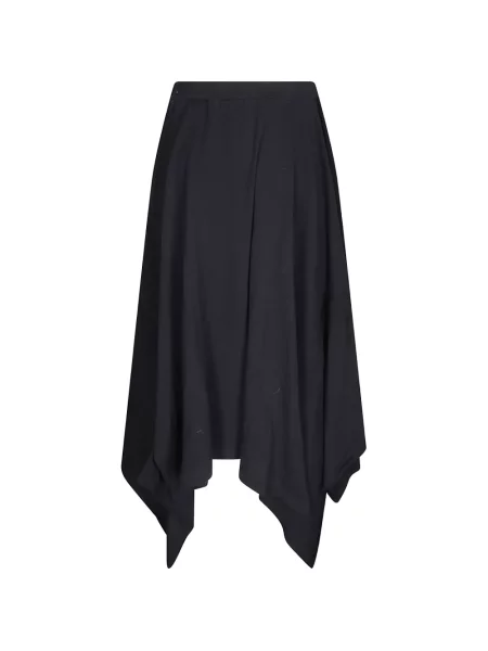 Fusta maxi Yohji Yamamoto asimetrică drapată negru