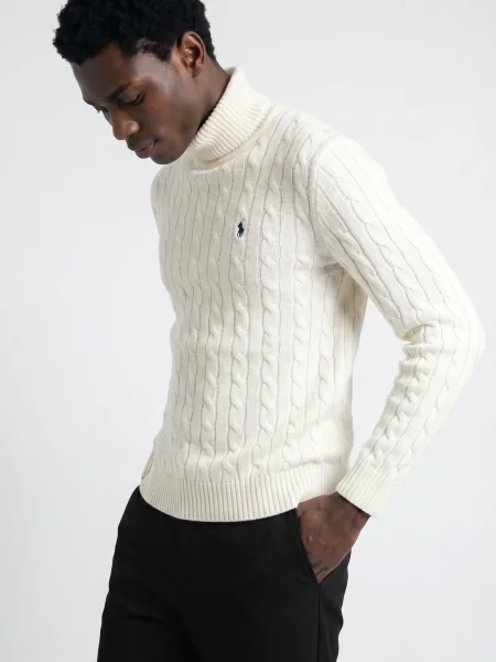 Pulover Polo Ralph Lauren de lână alb