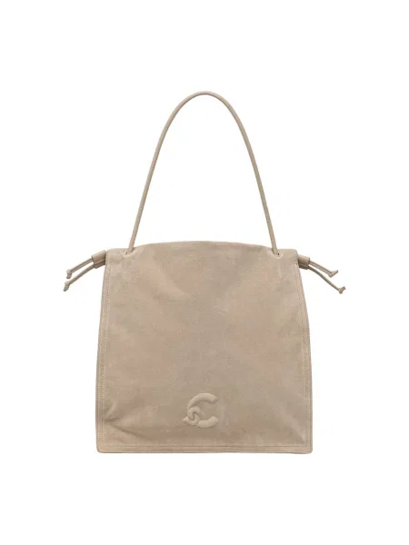Coccinelle torebka shopper zamszowa COCCINELLEDULSE SUEDE beżowa