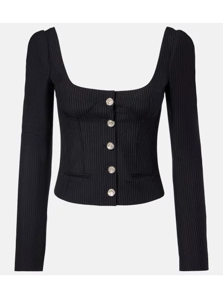 Top Mcqueen wełniany w paski niebieski