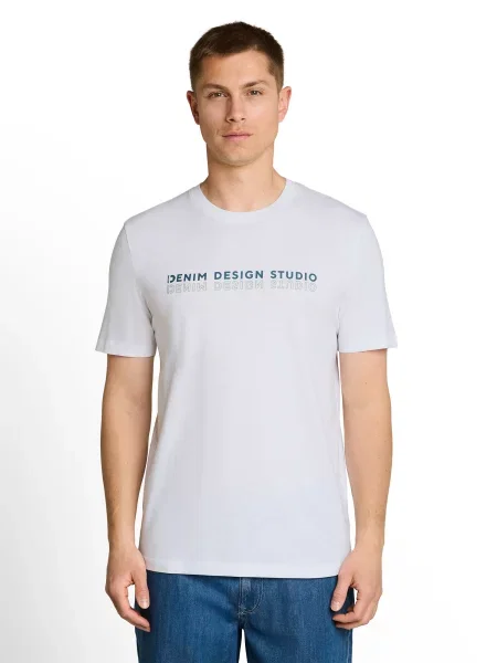 TOM TAILOR DENIM Tricou verde / verde petrol alb