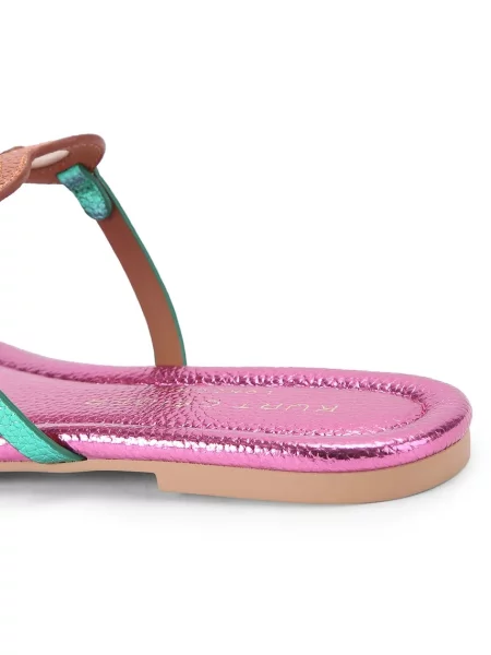 Кожаные шлепанцы Kurt Geiger London без каблука с сердечками