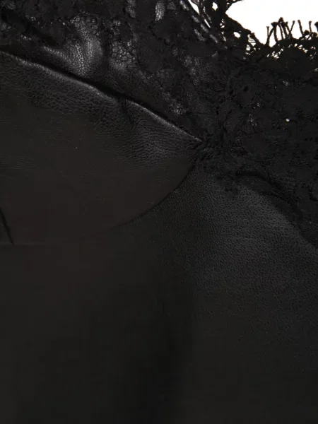 Top Ermanno Firenze din piele negru