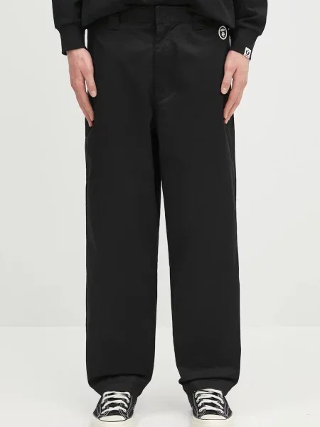 AAPE pantaloni Now Woven drept negru