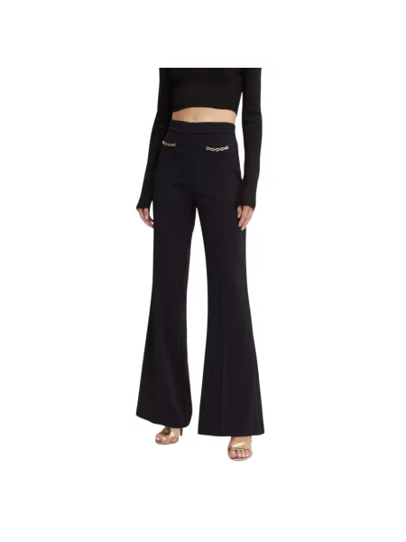 Twinset spodnie dzwony high waist czarny