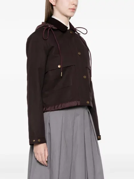Geacă Moncler cu glugă violet