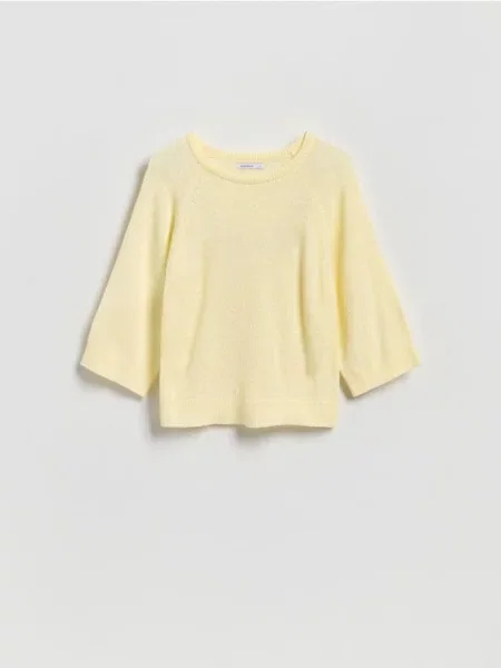 Reserved Pulover uni galben-deschis galben