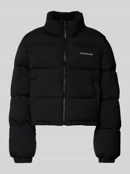 Kurtka pikowana krótka ze stójką Guess Jeans czarna