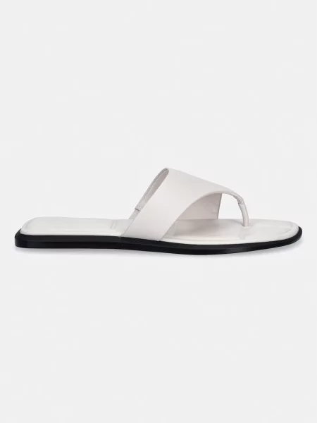 Șlapi Calvin Klein din piele fără toc bej