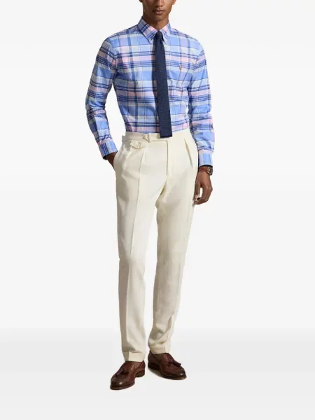 Czapka z daszkiem Polo Ralph Lauren w kratkę z twillu biznesowa niebieska