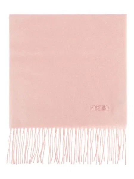 Fular Moschino cu broderie roz