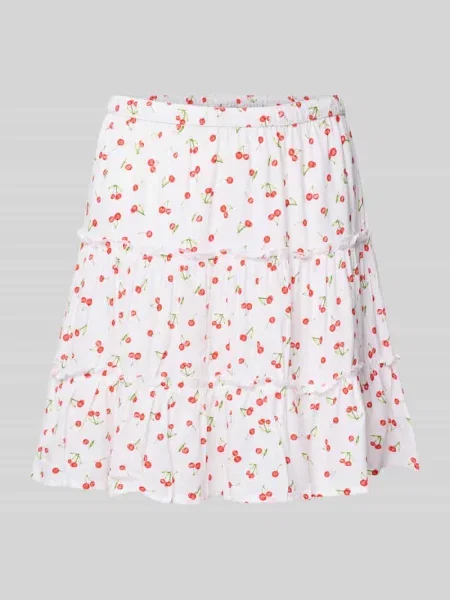 Spódnica mini z elastycznym pasem Review biała